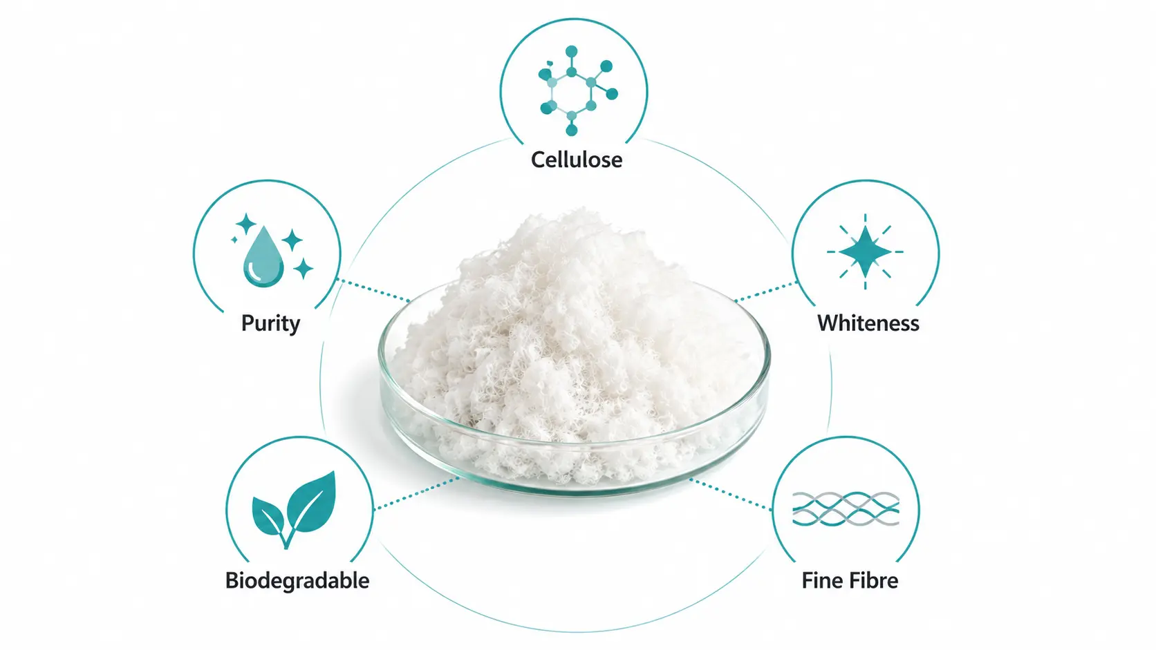 Key properties of cotton linter cellulose including purity and cellulose content