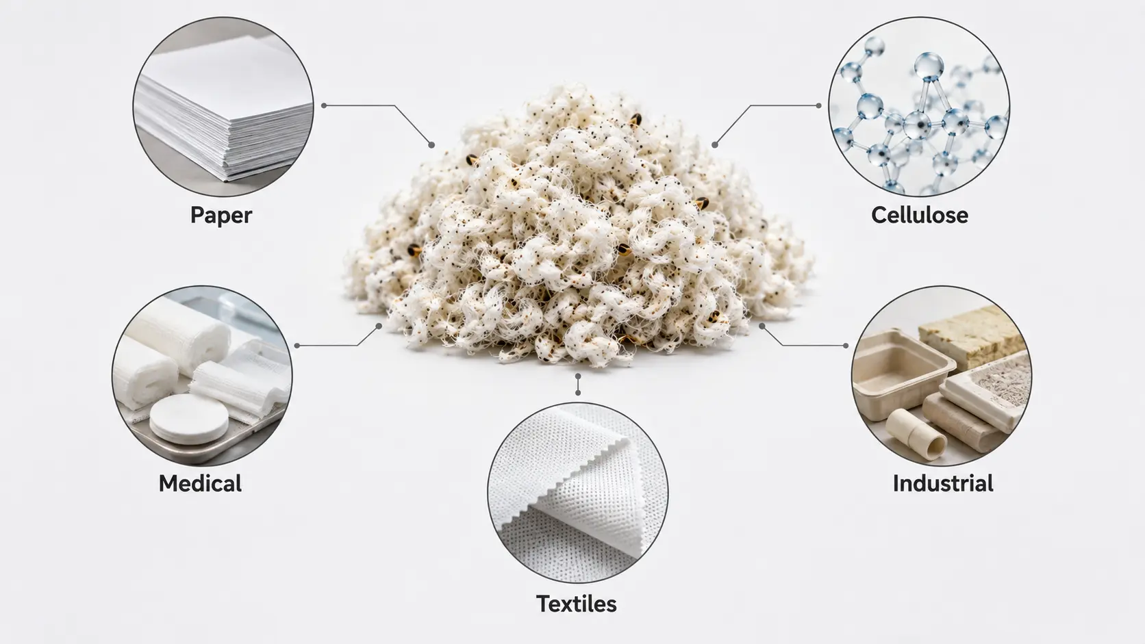 Industrial applications of cotton linters in paper cellulose medical and textile products