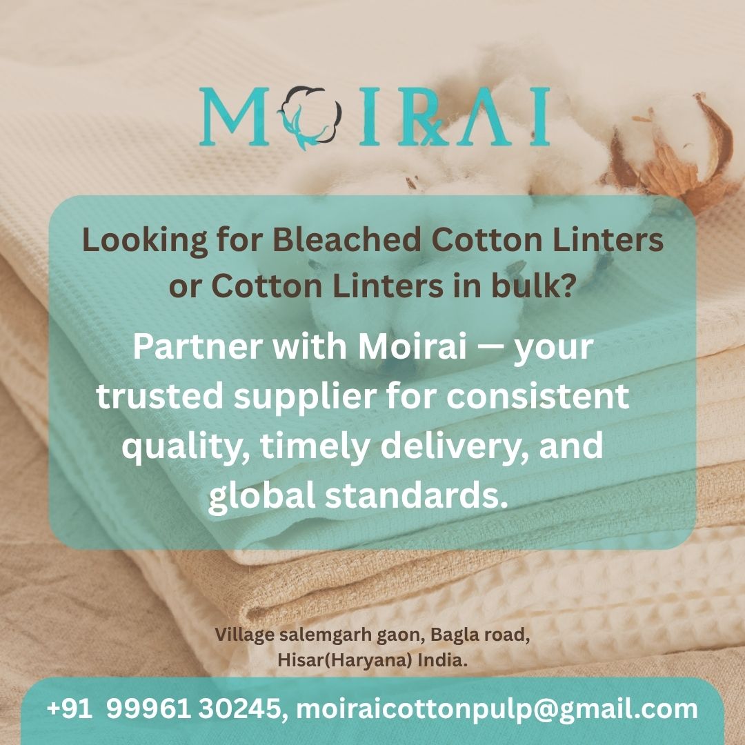 Bleached surgical cotton linters