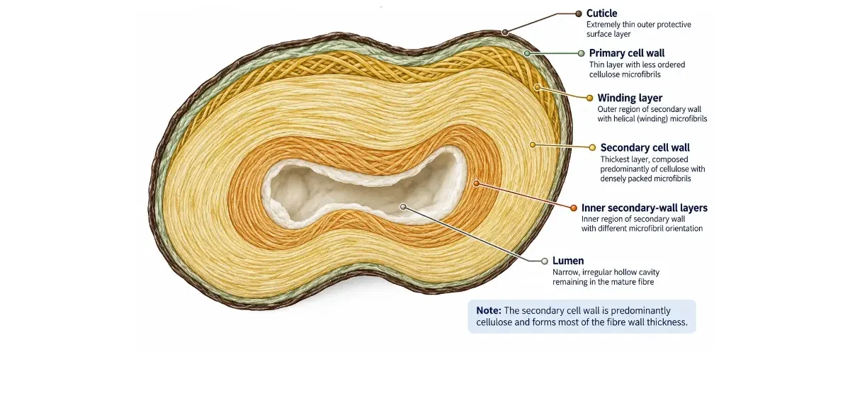 cross section of cotton fibre
